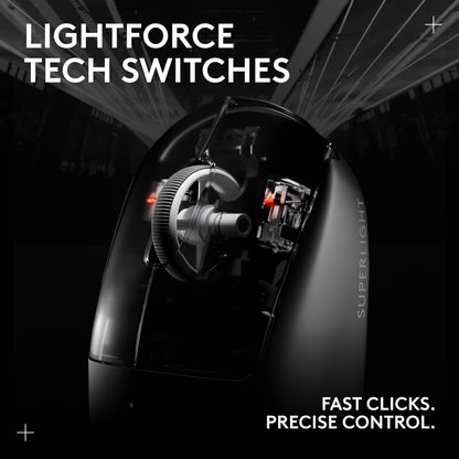Logitech G PRO X SUPERLIGHT 2 Wireless Gaming Mouse, 60g Pro-Grade with 5 Programmable Buttons, 44k DPI Sensor, 8kHz Report Rate, USB-C Charging for PC/Mac - Black