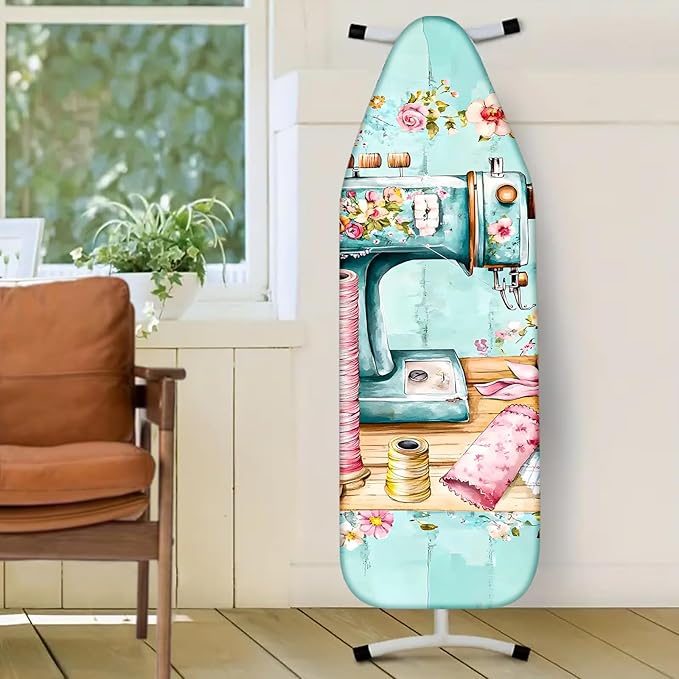 Nuxovilar Floral Sewing Machine Pattern Ironing Board Cover, 15×54 inch
