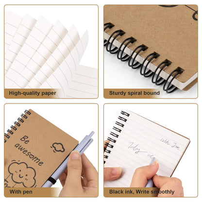 Dynta 16 Set Inspirational Journals Bulk, 4"x5.5" Small Spiral Notebooks with Pens, Motivational Office School Supplies, Gifts for Coworkers Employees Students