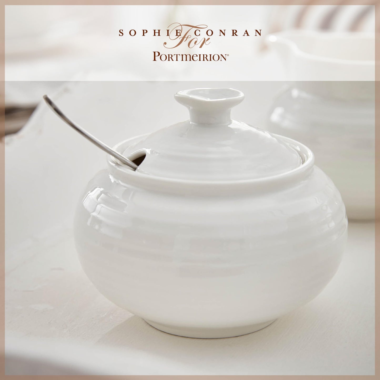 Portmeirion Sophie Conran White Covered Sugar