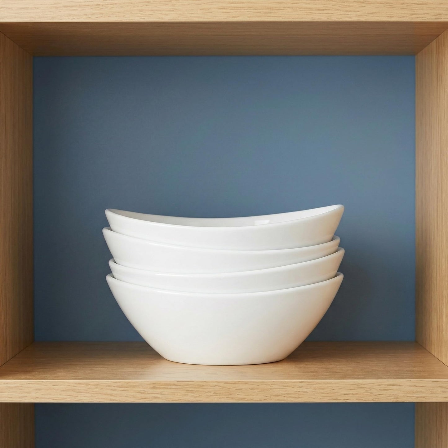 Lawei 4 Pack 9" Porcelain Serving Bowls, 36 Oz Oval Ceramic Mixing Bowls, Large Serving Dishes for Salads, Spaghetti, Dessert, Veggie, Potatoes and Fruits, Side Dishes, Microwave & Dishwasher Safe