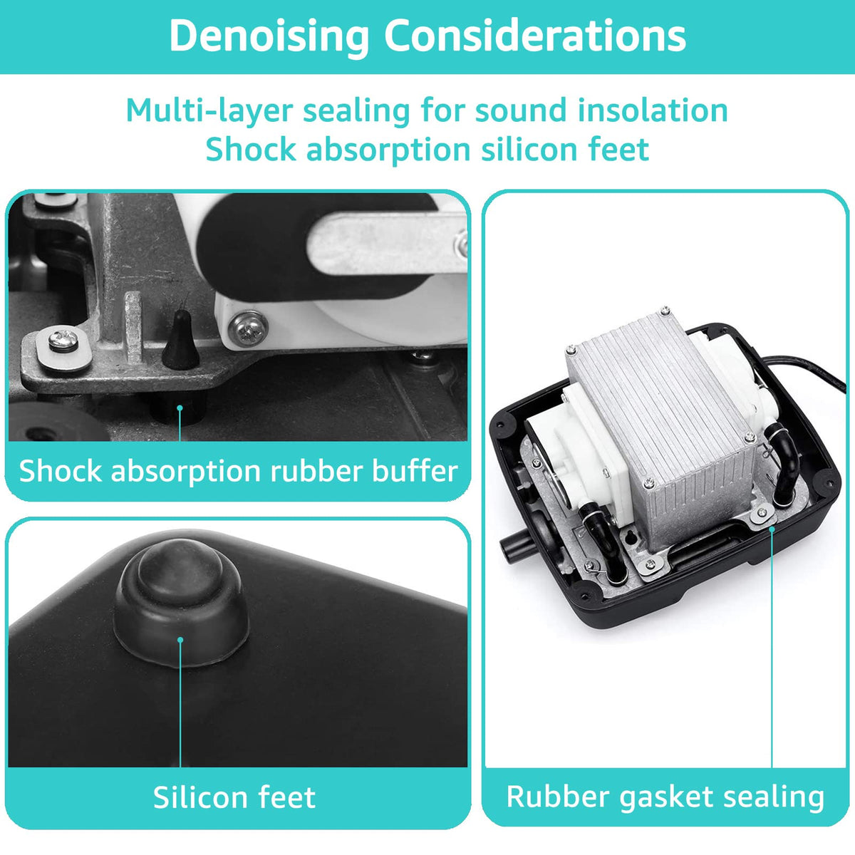 FUMAK Linear Air Pump for Aeration, 635GPH Septic Air Pump Pond Aerator for Koi Pond, Aquarium, Waste Treatment, Fish Farm, Seafood Restaurant, Hydroponic