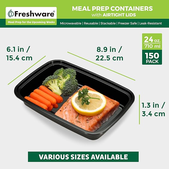 Freshware Meal Prep Containers 1 Compartment