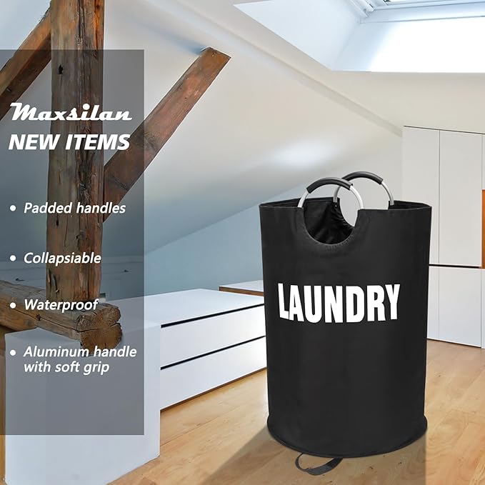160L XX-Large Laundry Basket, Freestanding Tall Clothes Hamper, Collapsible