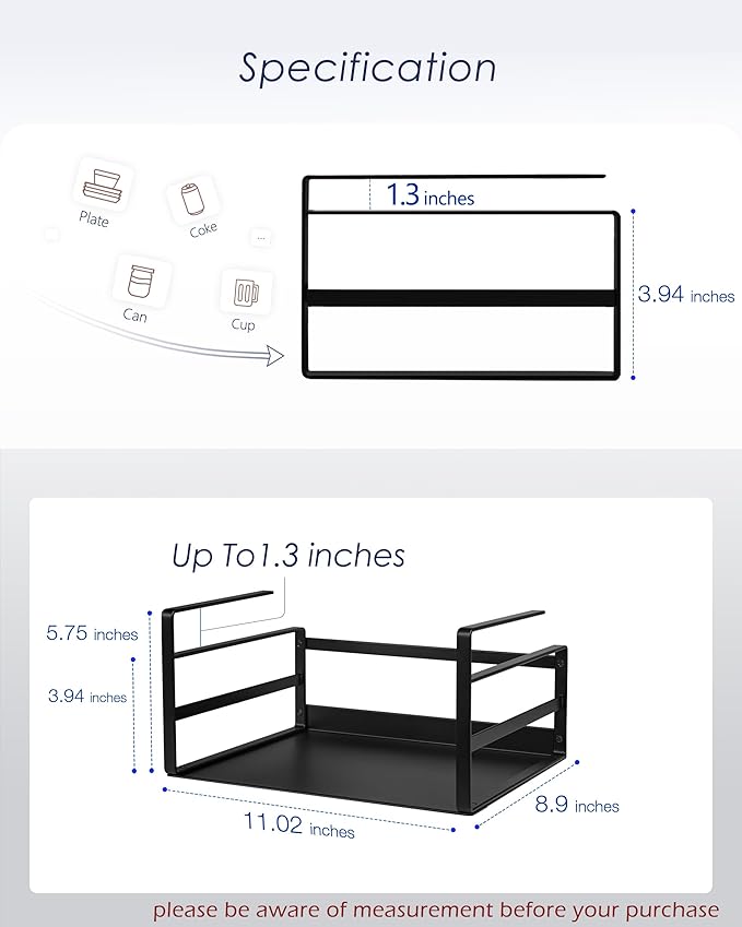Nxconsu 2Pack Under Shelf Storage Basket Organizer Hanging Holder