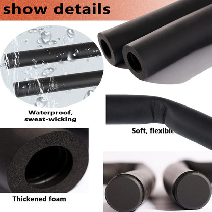 Taeku Foam Handle Grip Covers, 1 Pair Anti-Slip NPVC Tubing Sleeves Comfort Grip for Fitness Equipment, Garden Tools, Stroller Handles 15in