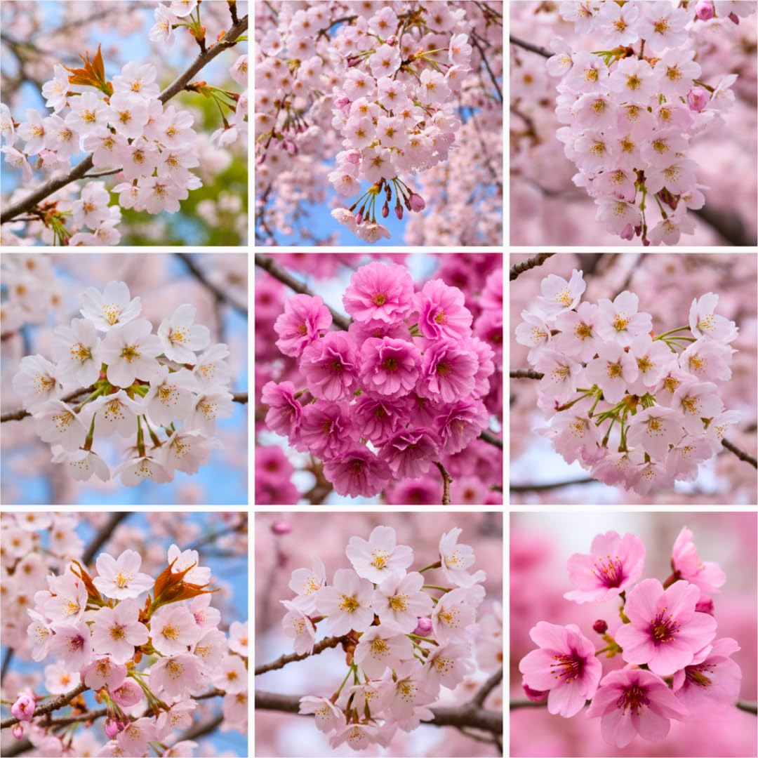 Cherry Blossoms Tree Live Plant, Flowering Cherry Blossom Perennial Bloom, 9 Months Old Trees, 6-12" in Tall