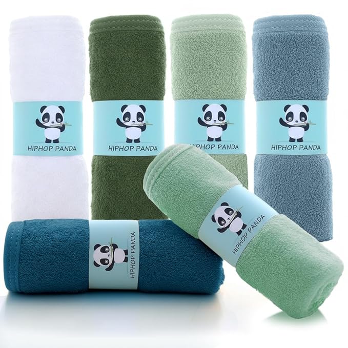 HIPHOP PANDA Baby Washcloths, Rayon Made from Bamboo