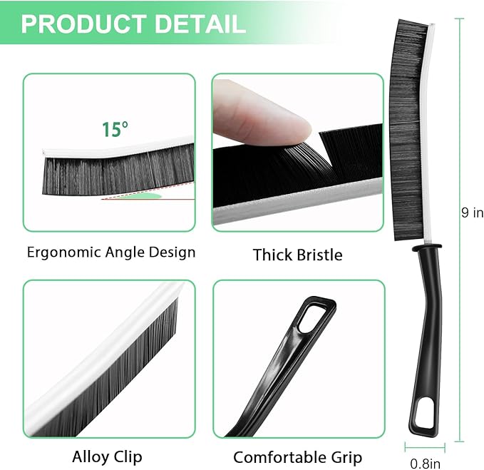 Crevice Cleaning Brush, Hard Bristle Grout Scrub Brushes Tool, Straw Cleaner