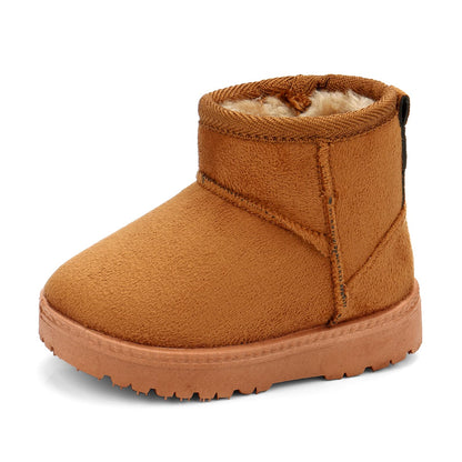 MK MATT KEELY Baby Winter Booties for Toddlers Kids Boy Girl Warm Snow Boots Plush Shoes with Soft Rubber Sole Khaki