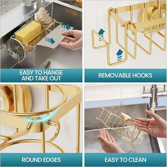TAILI 4-in-1 Sponge Holder for Kitchen Sink