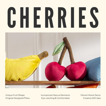 Phantoscope Papaya Shaped Throw Pillow, Fruit Themed Cushion for Couch, Bed and Chair, Pink, 10 x 15 inches