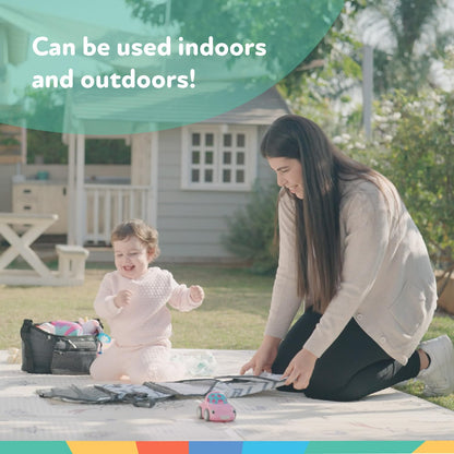 Nuby Foldable Reversible Play Mat - Easy Clean | Reversible | Waterproof | Suitable from Birth (Rainbow)