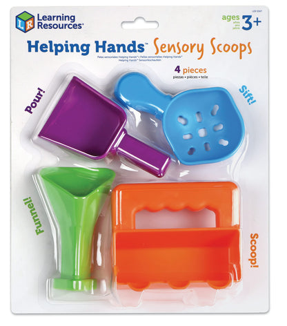 Learning Resources Helping Hands Sensory Scoops - Fidget Sand Toys, Water Bin Play, Tool Set, Fine Motor Games, Toddler Daycare Essentials, Homeschool Preschool, Kinetic Creativity For Kids