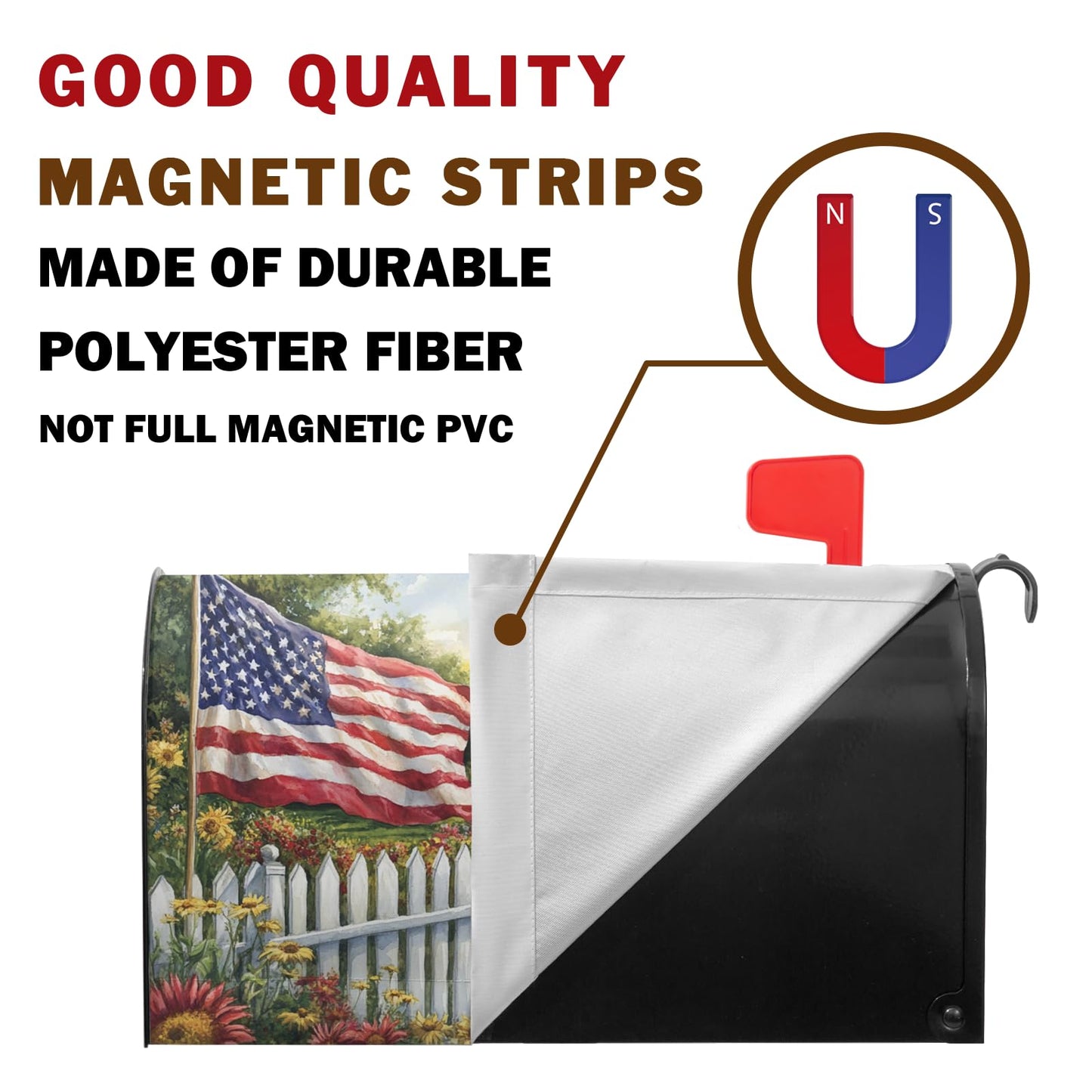 American Flag Patriotic Mailbox Covers 4th of July Independence Day Mailbox Cover Sunflowers Summer Post Letter Box for Garden Standard Size 21x18 in for Yard Home Decor