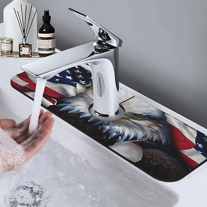 American Eagle Flag Kitchen sink faucet pad, strong water absorption, anti slip