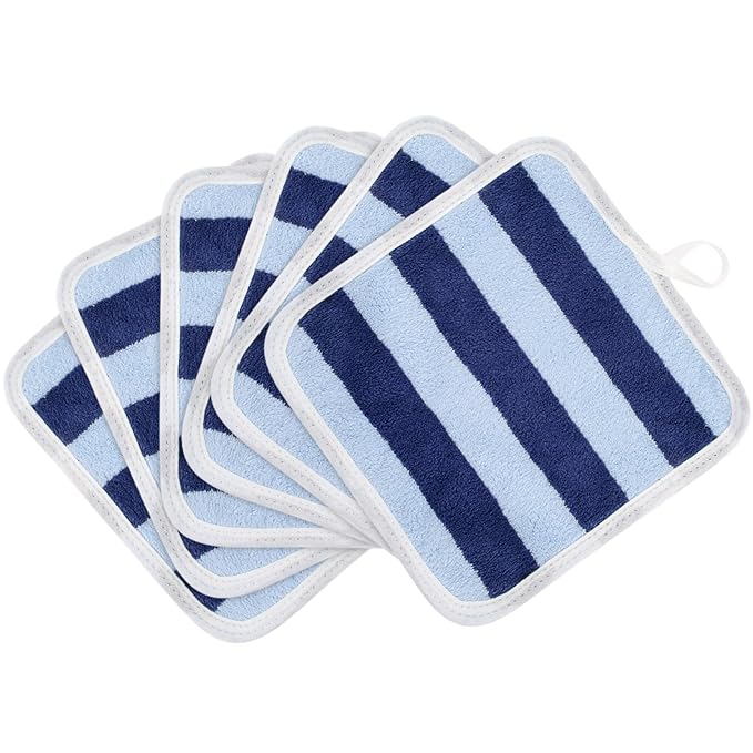 SINLAND Microfiber Facial Cloths Fast Drying Washcloth 8inch x 8inch Absorbent
