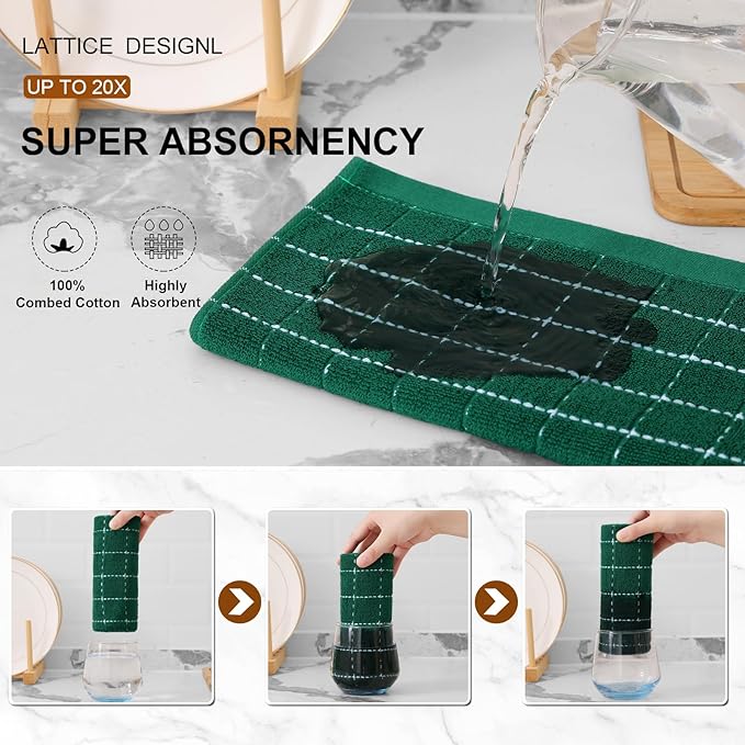 Mordimy 100% Cotton Terry Cloth Kitchen Towels, Super Soft and Absorbent Dish