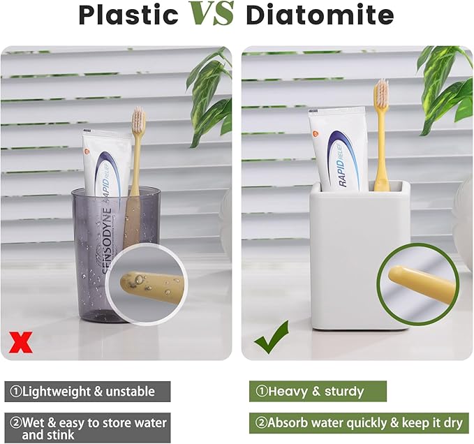 Luxspire Toothbrush Holders 2 Pack, Fast Drying Toothbrush Holders