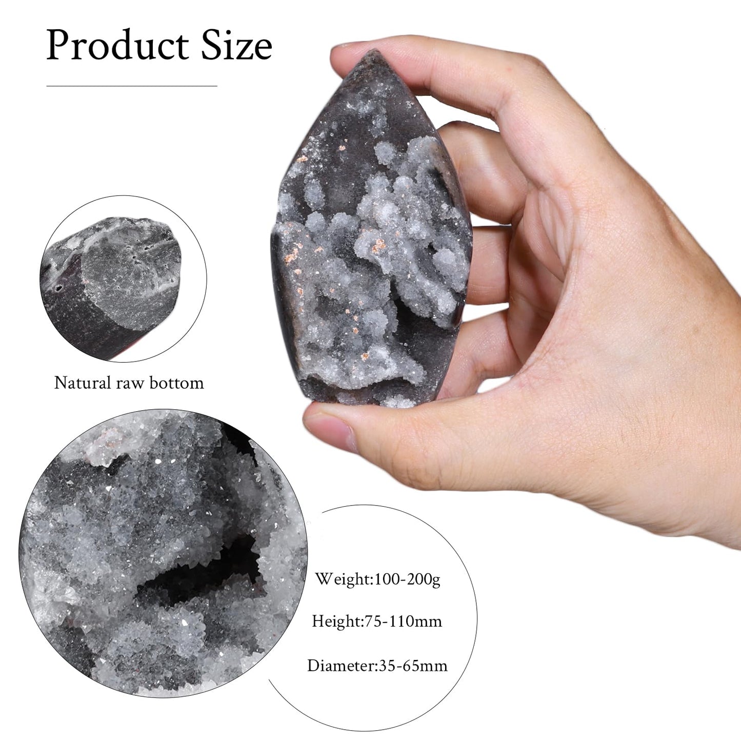 TUMBEELLUWA Sphalerite Geode Cluster Crystal Obelisk Tower for Shelf Desk Decor, Flame Shaped Crystals and Healing Stones Diffusers for Essential Oils, 0.22-0.44 LBS