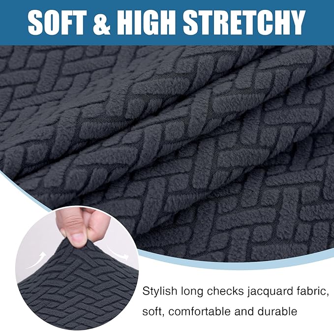 Smiry Waterproof Couch Cushion Covers, Stretch Jacquard Sectional Couch Covers