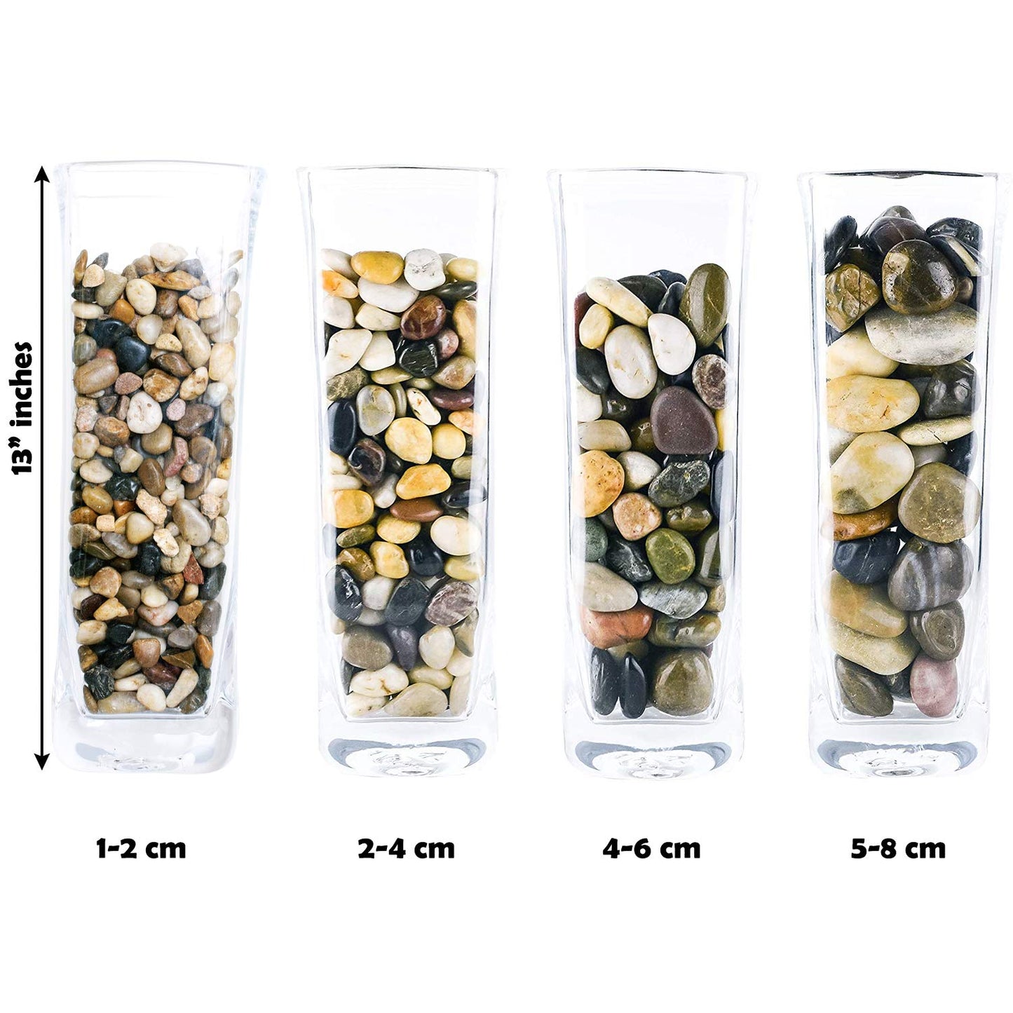 2 lbs Approx. 200 River Rocks Stones for Plants Pebbles for Indoor Plants | Aquarium Fish Tank Rocks | Polished Decorative Rocks for Vases (0.3-0.6 Inches)