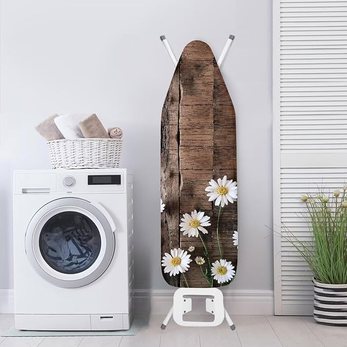 Brown Wood Ironing Board Cover 15x54 Inch Ironing Board Protector Daisy