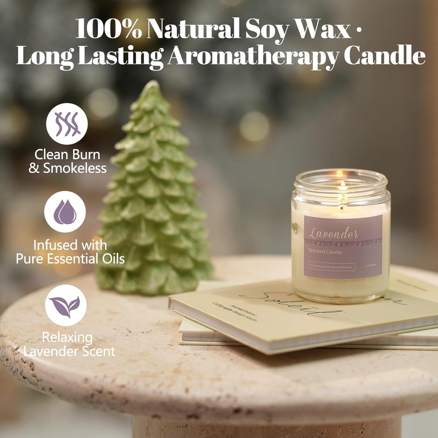 Scented Candles Gift Set, Long Lasting 6 Pack Aromatherapy Candles for Home, 42 oz 300 Hour Burn, Lavender Jasmine Vanilla Sage Sandalwood Rose Eucalyptus Mint, Gifts for Women
