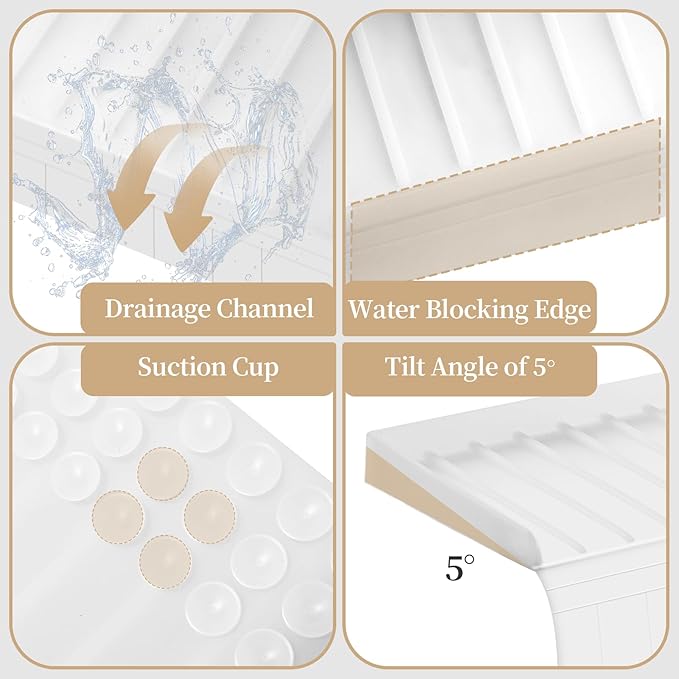 Sink Edge Protector with Suction Cup, Silicone Sink Splash Guard
