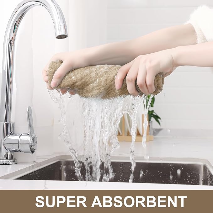 Homaxy Premium Cotton Kitchen Towels 16"x 28", Large Natural Ring Spun 390 GSM