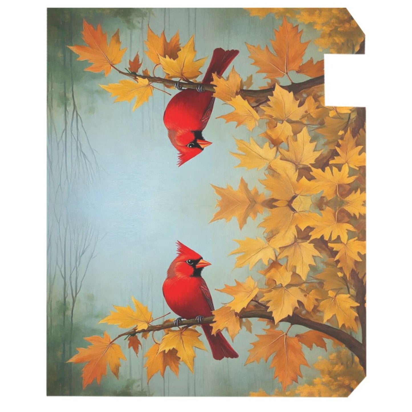 Wamika Autumn Melody Mailbox Covers Standard Size Fall Cardinal Bird Sunflower Maple Leaves Magnetic Mail Wraps Cover Letter Post Box 21" Lx 18" W