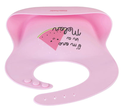 Kiddo Feedo Silicone Baby Bibs, Soft, Adjustable, Waterproof and Non Messy, Designed in Sweden, (watermelon-one in a melon)