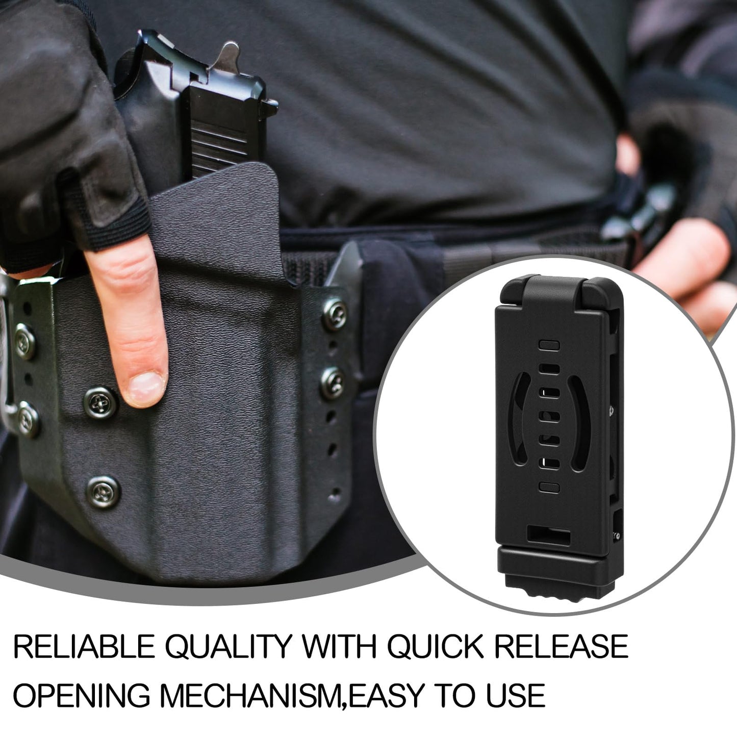 Lanties 8 Pcs Holster Belt Clips Knife Belt Clip Holster Hardware Adjustable Molle Adapter with Screws for Outdoor(3.46 x 1.26 Inch,Style 3)
