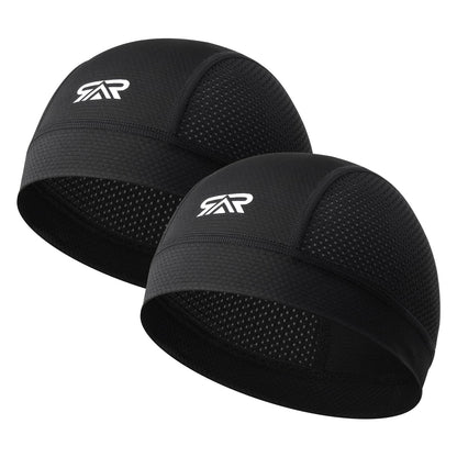 SUNMECI 2 Pcs Cooling Breathable Mesh Skull Cap for Men Women Lightweight Quick Dry Cycling Moto Helmet Hard Hat Liner