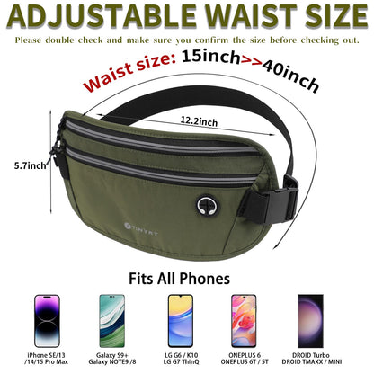 Slim Running Belt for Women Men Runners Fanny Packs With Phone Holder Hidden Pockets Exercise Waist Bag for Marathon Workout