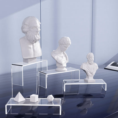 Goabroa Acrylic Display Risers, 2 Sets 6 Pcs Rectangular Risers Display Stands, 4mm Thick Display Stands for Vendor Events, Acrylic Shelves for Lego Display, Cupcake, Perfume