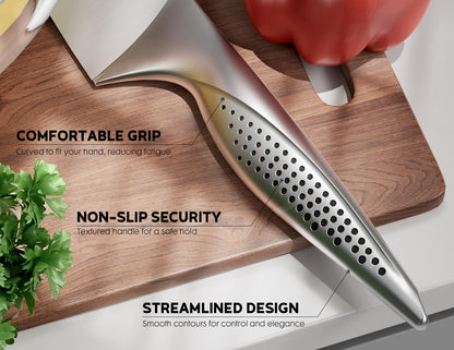 ASETY Knife Set - Ultra Sharp Knives Set for Kitchen with block, 15 PCS Stainless Steel Knife Set with Built-in Sharpener, Ergonomic Non-Slip Handle, Elegant Box for Men Women, Mothers Day