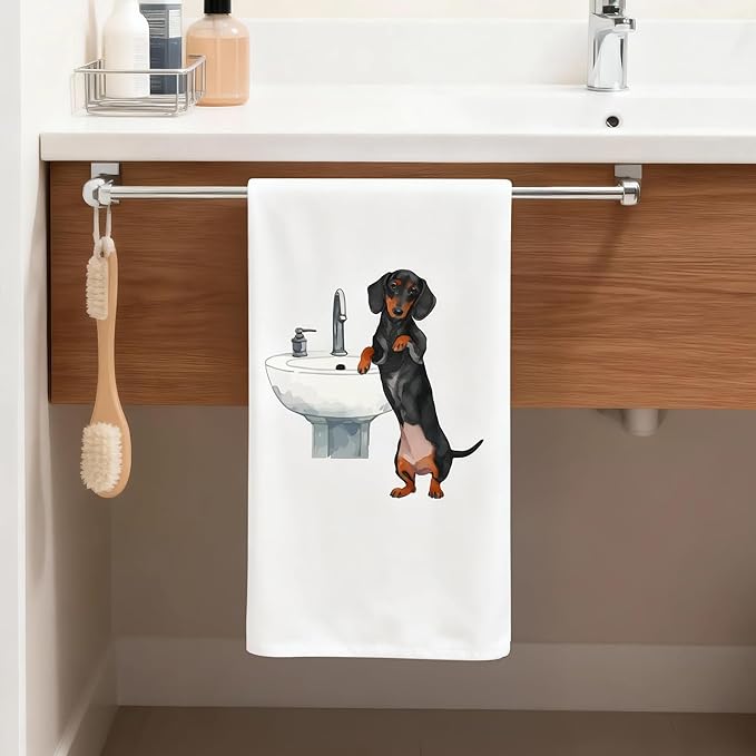GROBRO7 Funny Dachshund Hand Towel