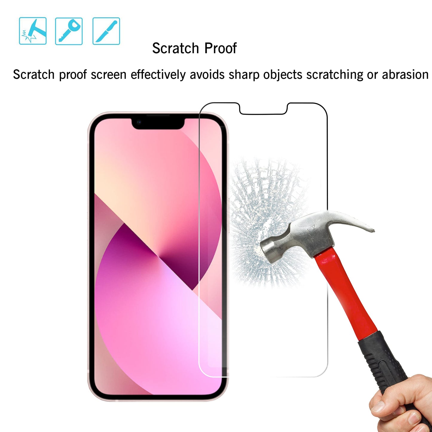 Ailun Screen Protector for iPhone 16 / iPhone 15 / iPhone 15 Pro [6.1 Inch] Display 3 Pack Tempered Glass, Dynamic Island Compatible, Case Friendly [Not for iPhone 16 Pro 6.3 Inch].