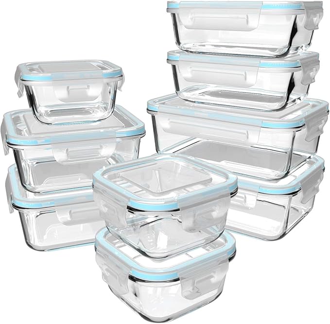 18 Piece Glass Food Storage Containers