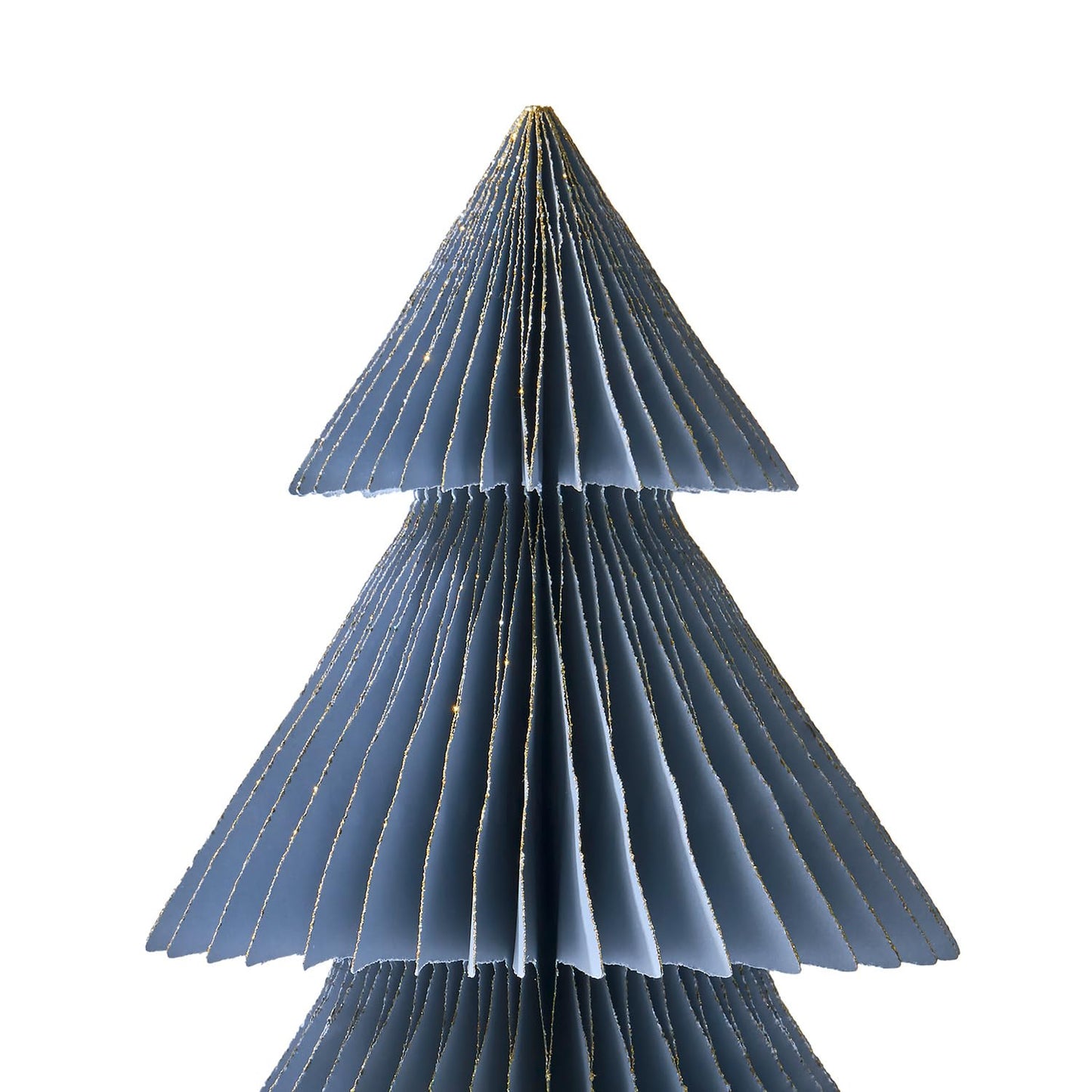 LampLust Paper Christmas Tree Decor, 2 Pack Dusty Blue Honeycomb Paper Trees, 10" & 12", Blue Decor, Winter Wonderland Decorations, Winter Table Centerpieces, Winter Decorations, Mini Ornaments