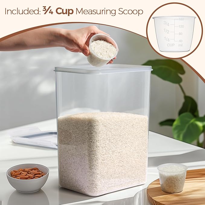ComSaf Rice Container Set of 2, Large Airtight Food Storage Containers
