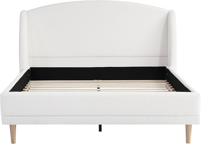 Christopher Knight Home Hazel Queen Size Bed Frame, Upholstered Platform Bed