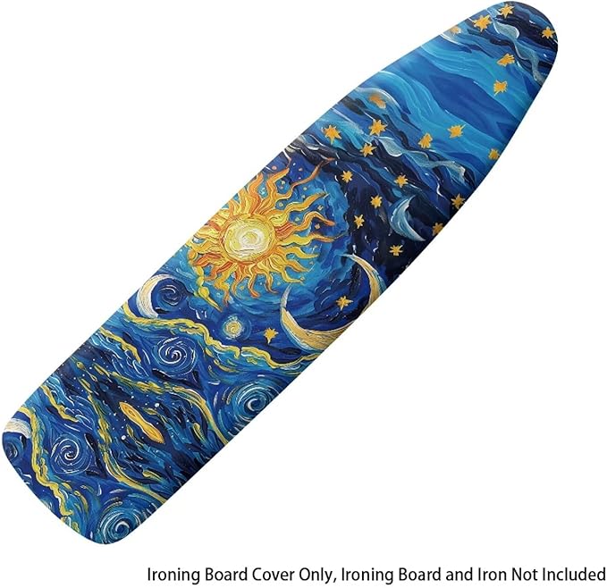 Moon Print Ironing Board Cover and Pad Washable Thick Padding Heavy Duty Iron
