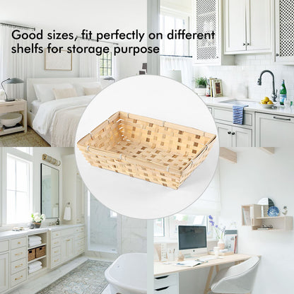 10 pcs Natural Bamboo Basket Gift Hampers Retail Display Home Organizer (Medium)