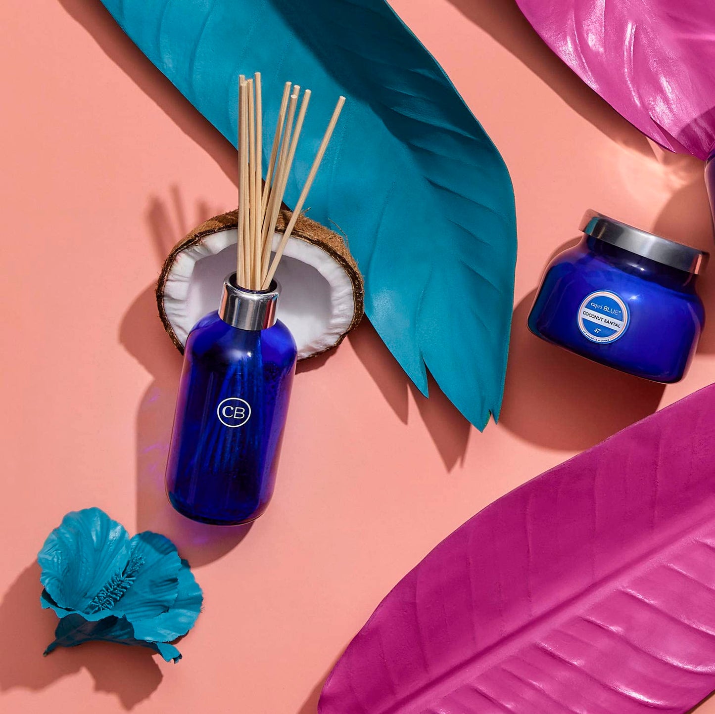 Capri Blue Volcano Reed Diffuser Set - Includes Reed Diffuser Sticks, Fragrance Oil, and Glass Bottle - Luxury Scented Room Fresheners - Cobalt Blue (8 fl oz)