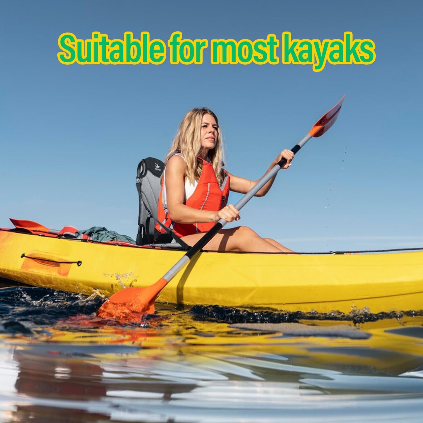 Islafeliz Aluminum Frame Kayak Seat Replacement – Breathable Mesh Stadium Chair for Sit-On-Top Fishing Kayaks & Canoes – High Back Support & Adjustable Straps
