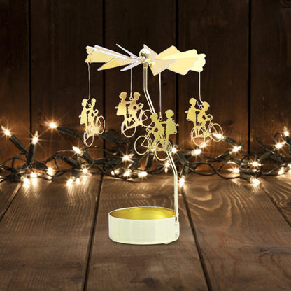 Gold Candlestick Holders Candlestick with Rotatable Metal Decoration,Available in Three Styles for Selection Perfect for Dinner Parties (Gold, One Size) 3in×6.5in