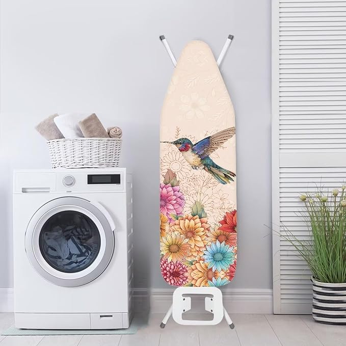 Sprowallow Hummingbird Retro Flower 15x54 inch Ironing Board Cover and Pad