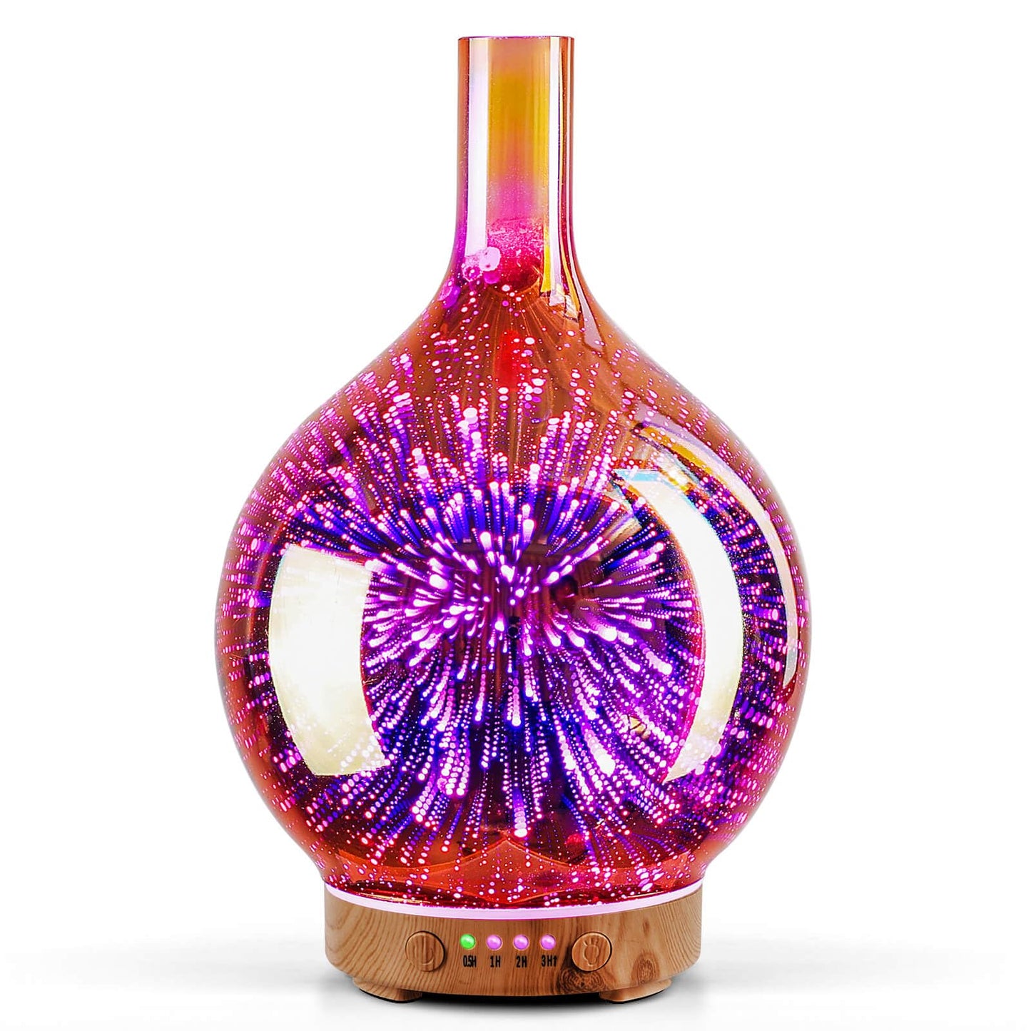 Porseme Rose Gold Essential Oil Diffuser 3D Glass Aromatherapy Ultrasonic Humidifier, Waterless Auto-Off, Timer Setting, BPA Free, Air Refresh for Home Hotel Yoga Leisure SPA Gift 150ml